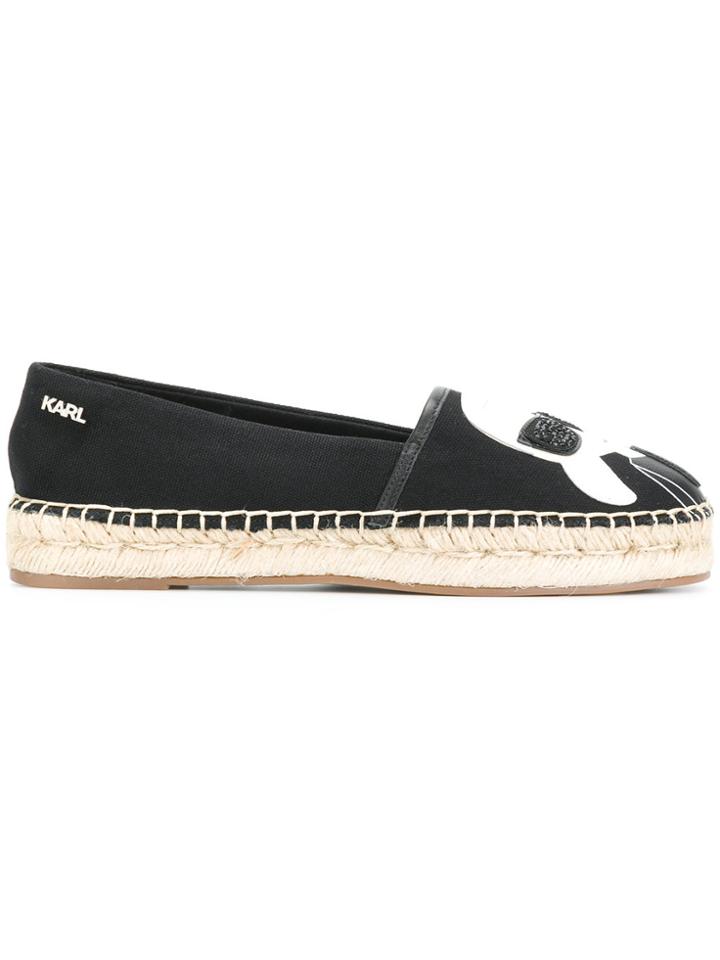 Karl Lagerfeld Motif Embroidered Espadrilles - Unavailable