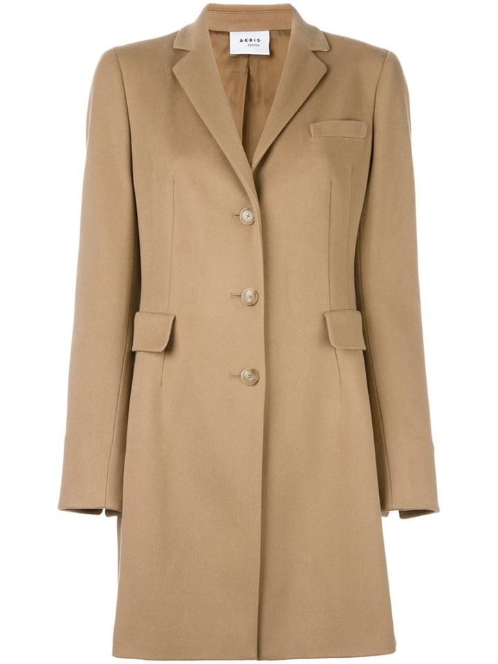 Akris Punto Single Breasted Coat, Women's, Size: 40, Nude/neutrals, Viscose/wool