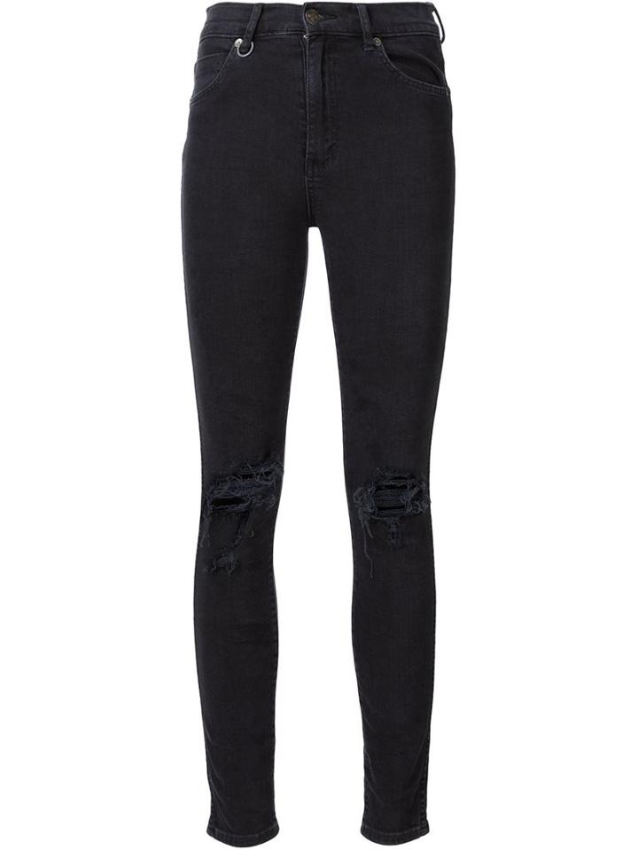 Neuw Ripped Skinny Jeans, Women's, Size: 26, Black, Cotton/polyester/spandex/elastane