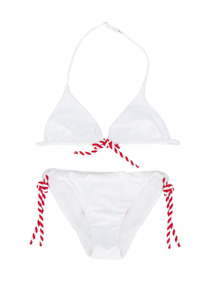 Mc2 Saint Barth Kids Teen Rope Detail Bikini - White