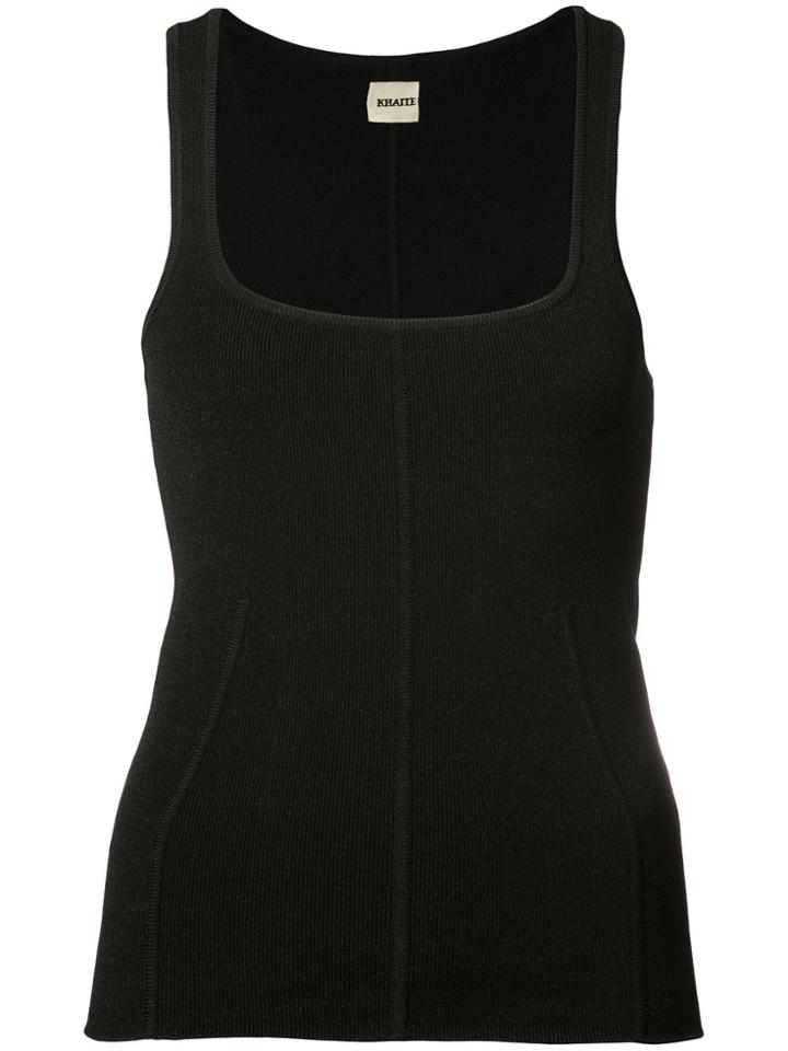 Khaite Ribbed Vest Top - Black