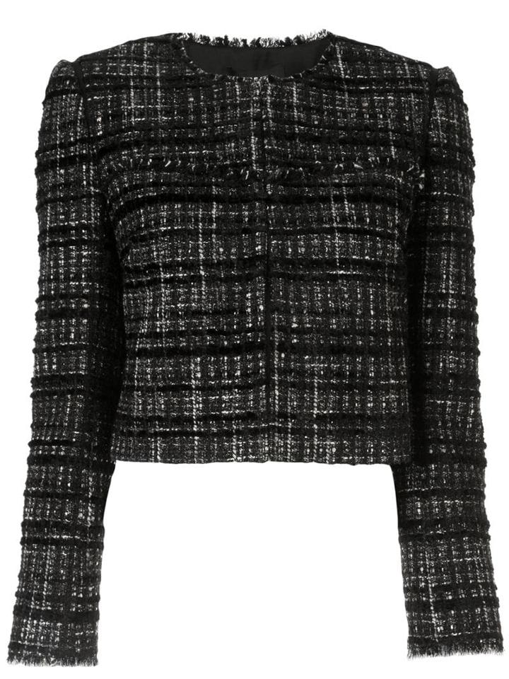 Paule Ka Tweed Check Blazer - Black