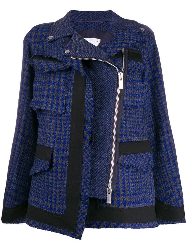 Sacai Houndstooth Jacket - Blue