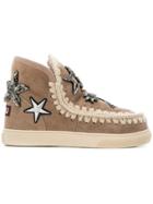 Mou Star Embellished Boots - Nude & Neutrals