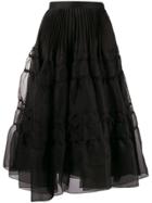 Rochas A-line Midi-skirt - Black