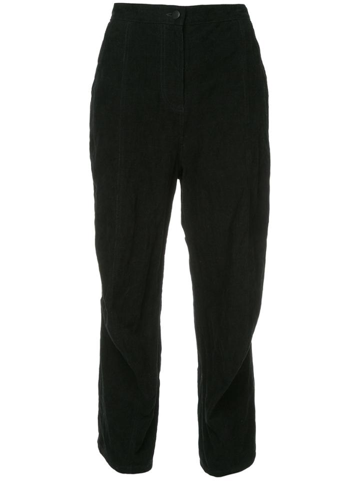 Zambesi Curved Knee Cropped Trousers - Black
