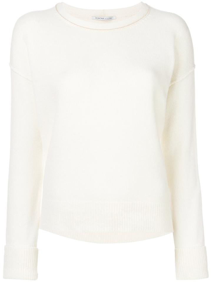 Agnona - Cashmere Jumper - Women - Cashmere - M, White, Cashmere