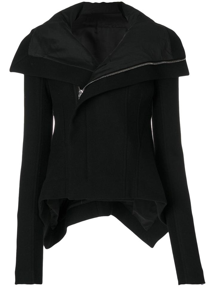 Rick Owens High Low Biker Jacket - Black