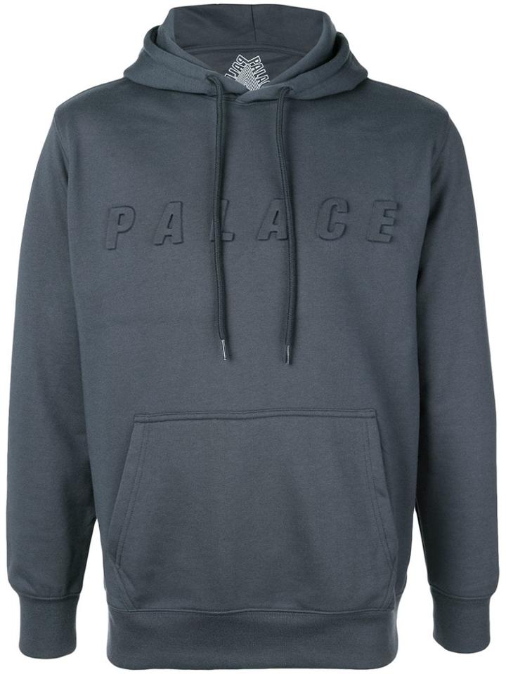 Palace Logo Embossed Hoodie - Blue