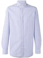 Borrelli Striped Shirt, Men's, Size: 41, White, Cotton