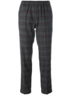 Alberto Biani Plaid Cropped Trousers, Women's, Size: 40, Grey, Cashmere/wood/spandex/elastane/cotton