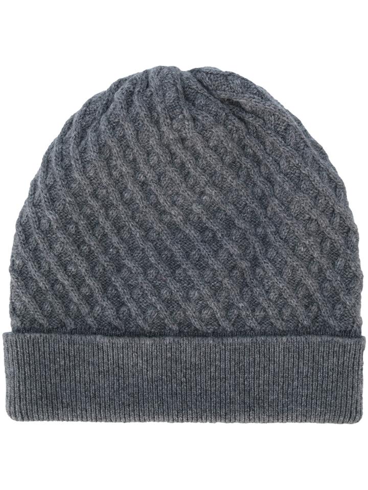 Pringle Of Scotland 3d Textured Diamond Effect Beanie - Unavailable