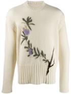 Jacquemus Intarsia Knit Floral Jumper - White