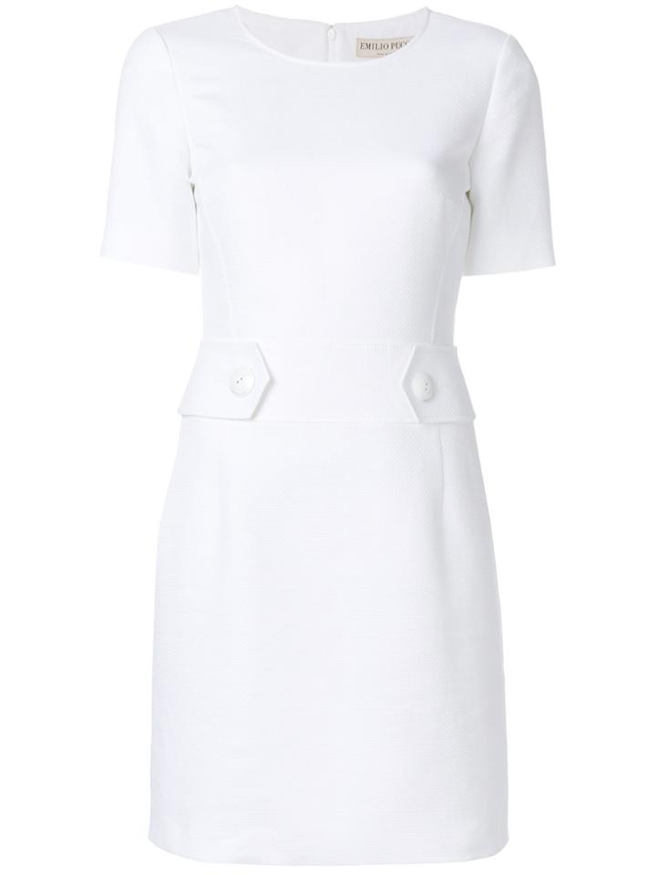 Emilio Pucci Button-detailed Mini Dress - White