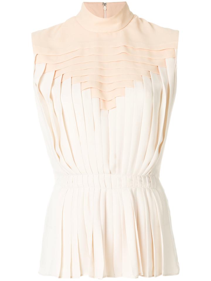 Marco De Vincenzo Pleated Sleeveless Blouse - Nude & Neutrals