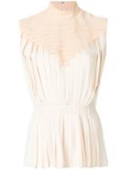 Marco De Vincenzo Pleated Sleeveless Blouse - Nude & Neutrals