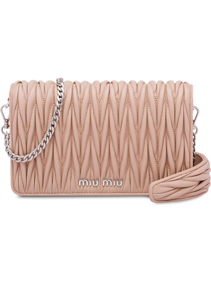 Miu Miu Miu Délice Clutch Bag - Neutrals