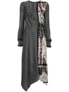 Yigal Azrouel Fringe Detailed Stripe Dress - Black