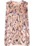 Diane Von Furstenberg Printed Gathered Front Blouse - Orange