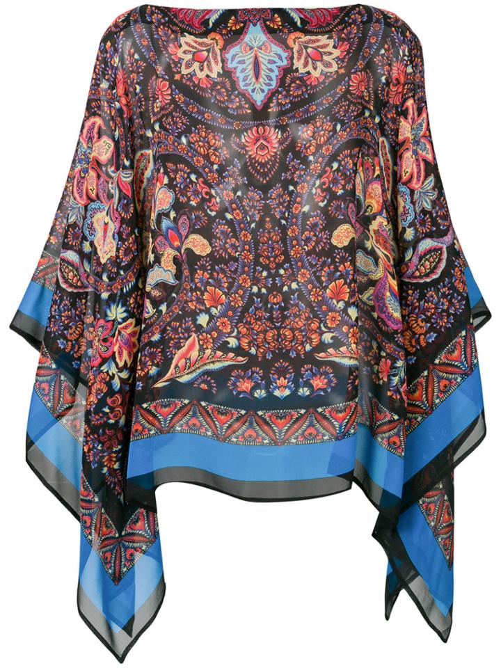 Etro Mixed Print Draped Blouse - Multicolour