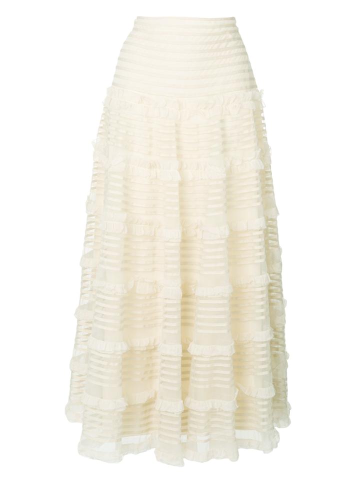 Red Valentino Long Frill Skirt - Nude & Neutrals