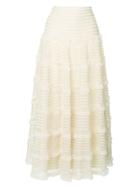 Red Valentino Long Frill Skirt - Nude & Neutrals