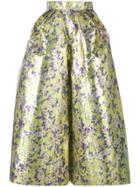 Delpozo Floral Print Cropped Wide-leg Trousers - Yellow & Orange