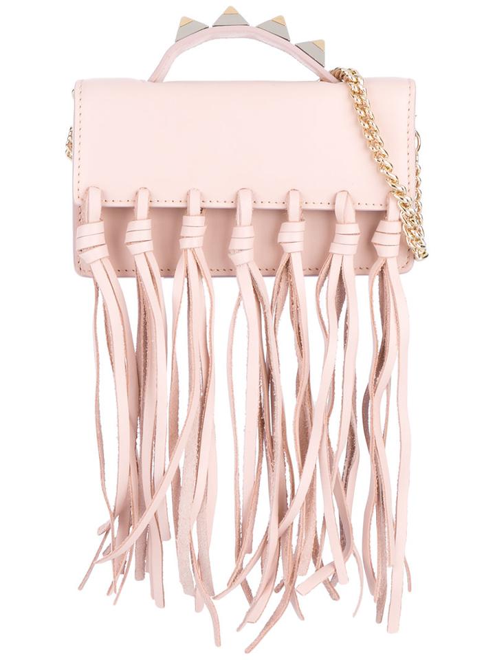 Salar - Fringed Clutch Bag - Women - Leather - One Size, Yellow/orange, Leather