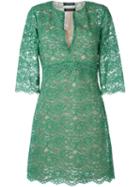 Twin-set Floral Lace A-line Dress, Women's, Size: Xl, Green, Polyester/viscose/cotton/polyamide