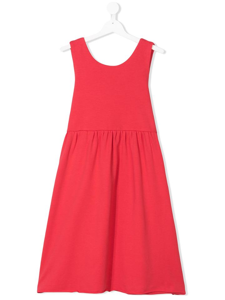La Bottega Di Giorgia Teen Bow-embellished Gathered Dress - Pink &