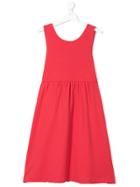 La Bottega Di Giorgia Teen Bow-embellished Gathered Dress - Pink &