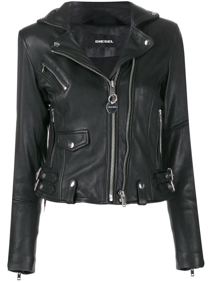Diesel Studded Biker Jacket - Black