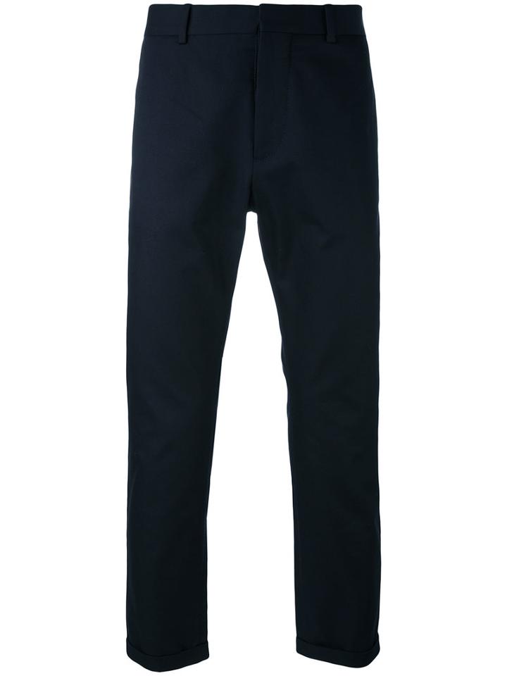 Marni - Cropped Straight Leg Trousers - Men - Cotton - 48, Blue, Cotton