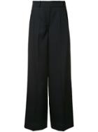 Jil Sander Navy Wide Leg Trousers - Blue