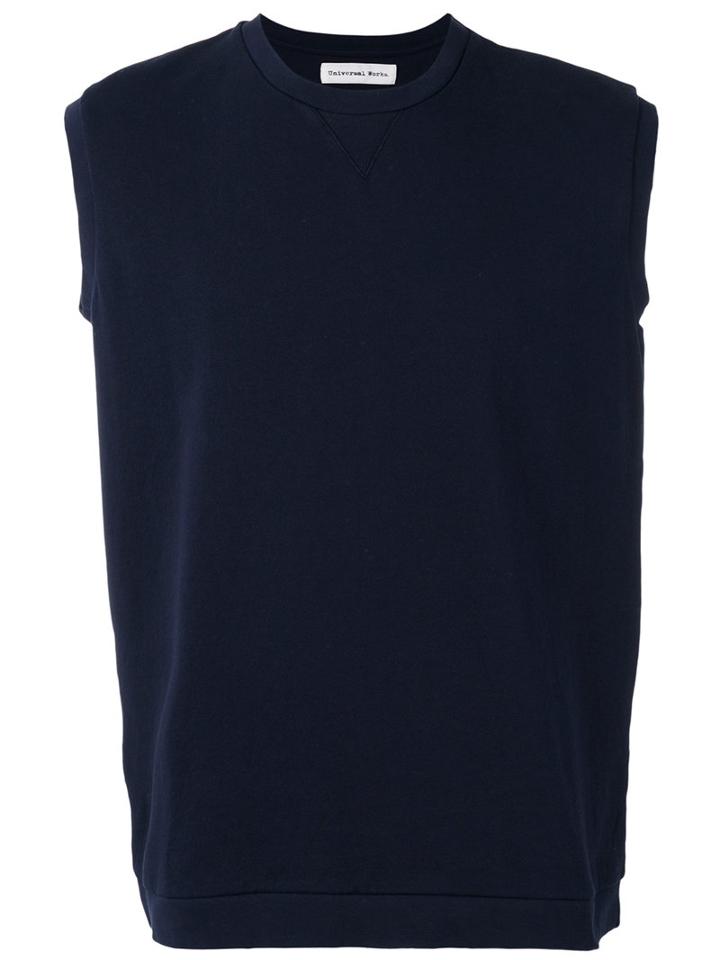 Universal Works Crew Tank, Men's, Size: Large, Blue, Cotton