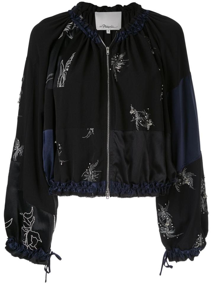 3.1 Phillip Lim Embellished Patchwork Bomber Jacket - Black