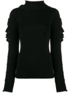 Preen By Thornton Bregazzi Alex Ruffle Sleeve Jumper - Black