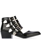Toga Cut-out Buckle Boots - Black