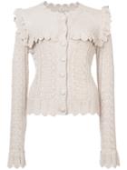 Love Shack Fancy Ruffle Cardigan - Nude & Neutrals