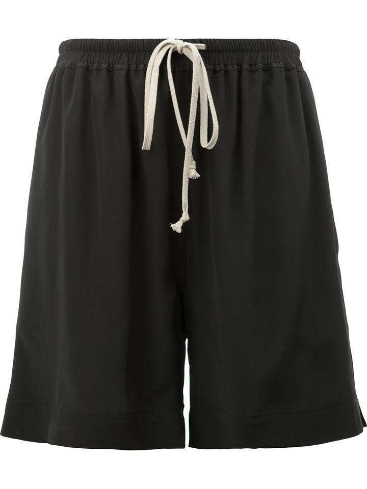 Rick Owens Drawstring Shorts, Women's, Size: 42, Black, Acetate/silk