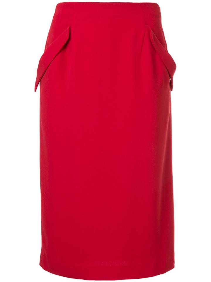 Cityshop Midi Pencil Skirt - Red
