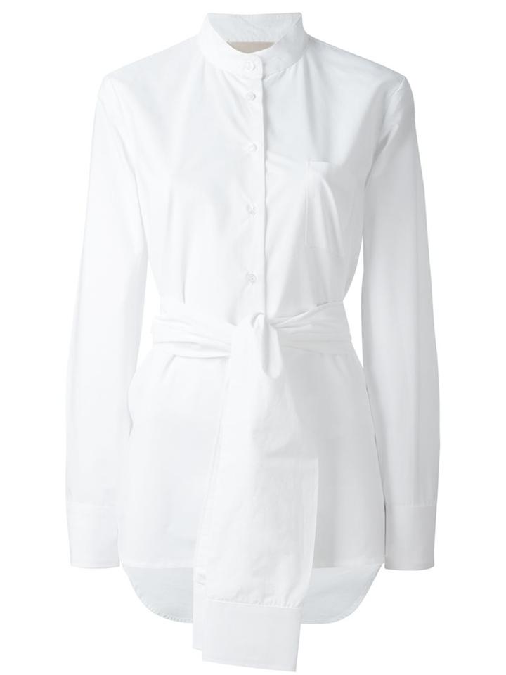 Erika Cavallini Belted Shirt, Women's, Size: 46, White, Cotton