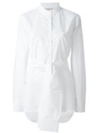 Erika Cavallini Belted Shirt, Women's, Size: 46, White, Cotton