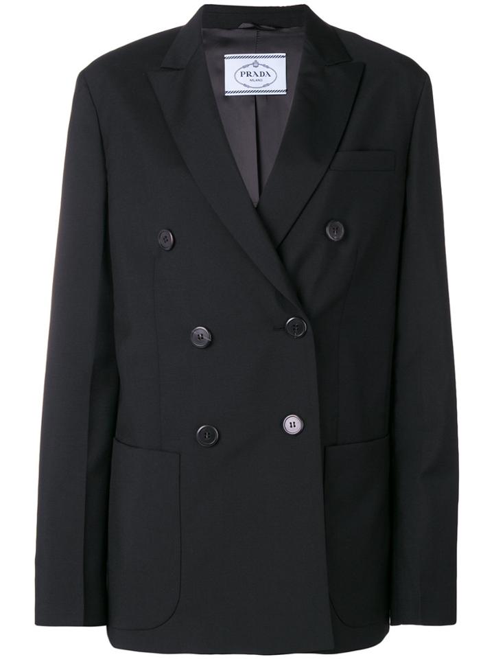 Prada Double Breasted Blazer - Black