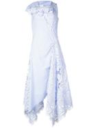 Monse Asymmetric Striped Lace Dress - Blue
