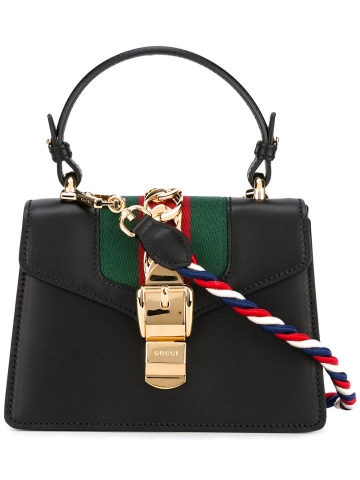 Gucci Sylvie Leather Mini Bag, Women's, Black, Leather
