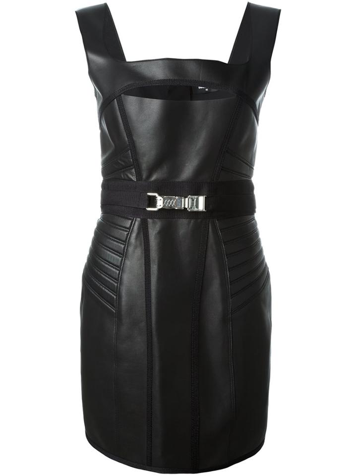 Dsquared2 'cyclone' Dress, Women's, Size: 40, Black, Lamb Skin/viscose/polyamide/spandex/elastane