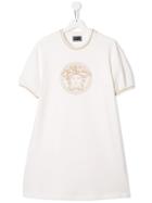 Young Versace Teen Studded Medusa T-shirt Dress - White