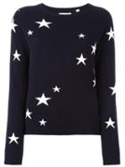 Chinti And Parker Star Intarsia Sweater, Women's, Size: Large, Blue, Cashmere