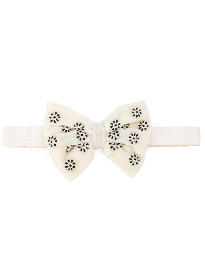 Jupe By Jackie Embellished Bow Tie - White